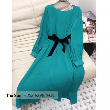 Gucci V-Neck Dress Green