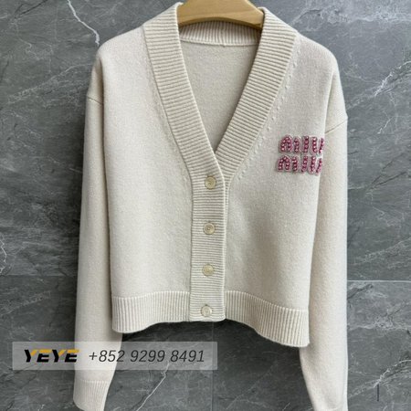 Miu Miu V-Neck Cardigan Sweater