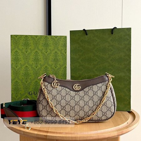 Gucci Ophidia Gg Small Handbag Beige And Ebony Gg Supreme Canvas