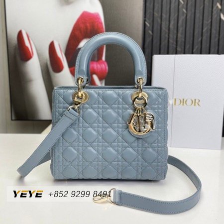 Medium Lady Dior Bag Horizon Blue Cannage Lambskin