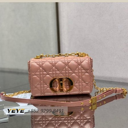 Dior Miss Caro Mini Chain Bag Antique-Pink Lambskin Oversized Cannage