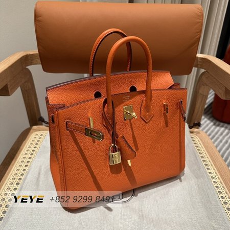 Hermes Birkin Taurillon Clemence 40 Orange