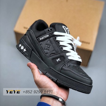 trainer black embossed monogram