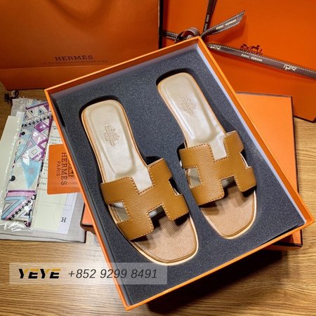 Hermes Open Toe Casual Style Plain Leather Sandal