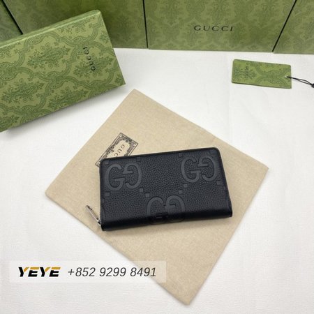 Gucci Black Jumbo GG Continental Wallet