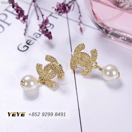 Chanel Resin and Strass Metal Earrings Gold/Transparent