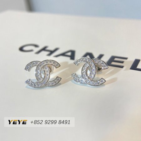 Chanel Silver & Crystal Earrings