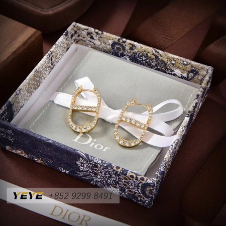 Dior CD Full Diamond Stud Earrings