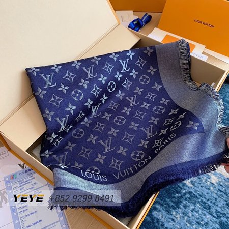 monogram shine silk scarf