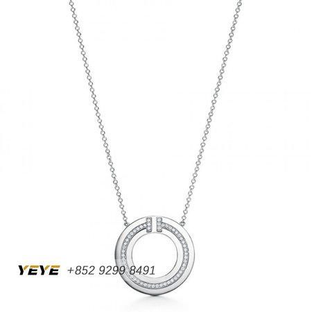 Tiffany T Diamond Circle Pendant in 18k Rose Gold