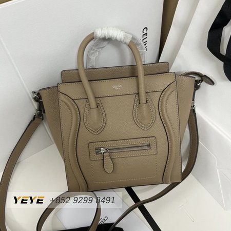 Celine Luggage Micro Drummed Calfskin Dune