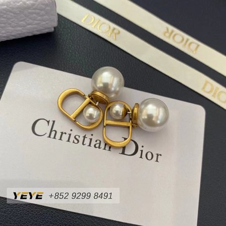 Dior CD Pearl Stud Earrings