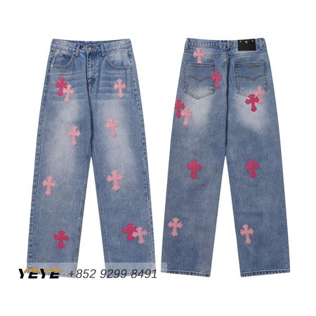 Chrome Hearts Levi's Pink Cross Patch Jeans