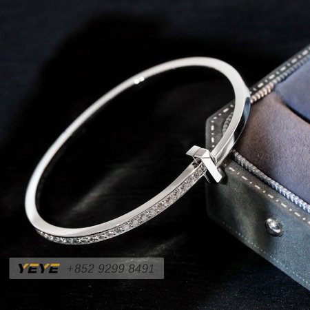 Tiffany T T1 Wide Diamond Hinged Bangle