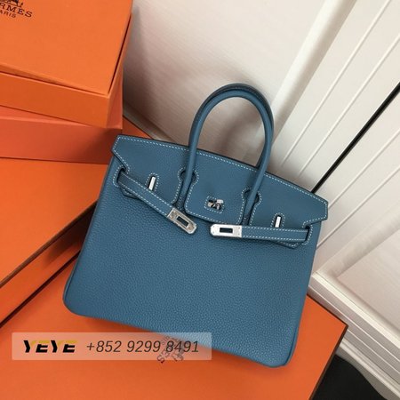 Hermes Blue Birkin Handmade Bag