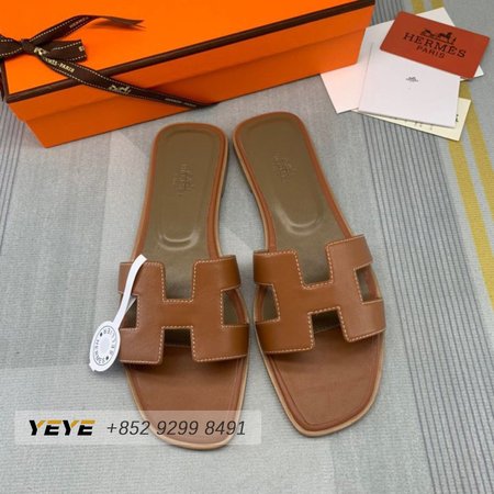 Hermes Oran Leather Mules