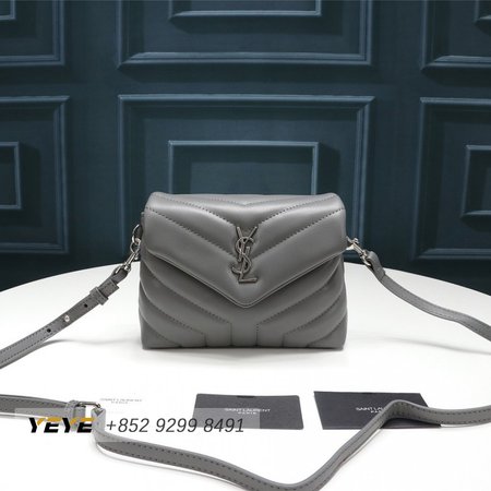 Saint Laurent Calfskin Y Quilted Monogram Toy Loulou Crossbody Bag