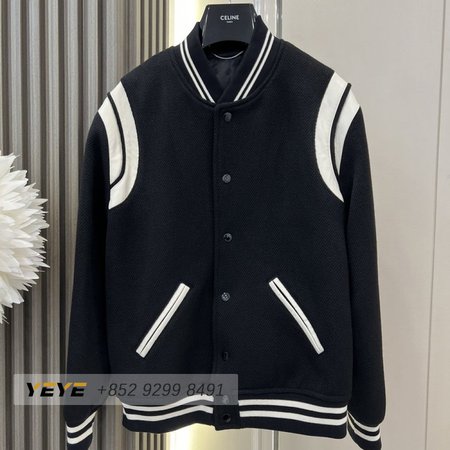 Saint Laurent Teddy Wool-Blend Bomber Jacket