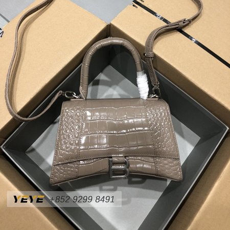 Balenciaga Hourglass Small Handbag Crocodile Embossed