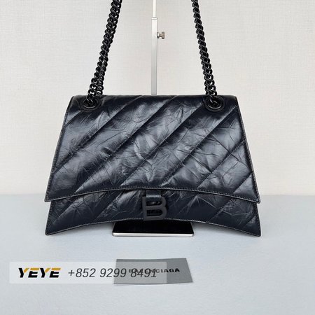 Balenciaga Crush Large Chain Bag Quilted In Black