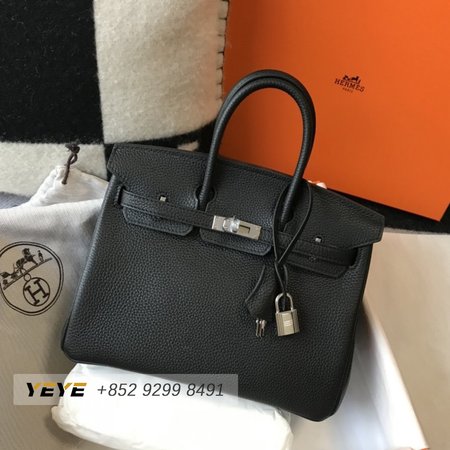 Hermes Birkin 25 Vert Fonce Togo Palladium Hardware Black