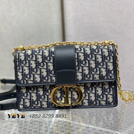 Dior 30 Montaigne Chain Bag Dior Oblique Jacquard Blue