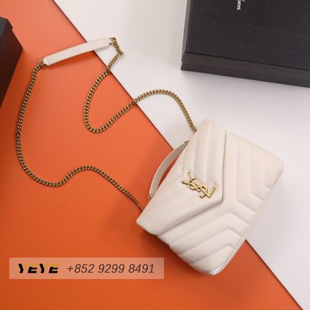 Saint Laurent Loulou Small Chain Bag In Quilted "Y" Leather