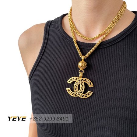 Chanel Vintage 95A Coco Mark Logo Chain Necklace