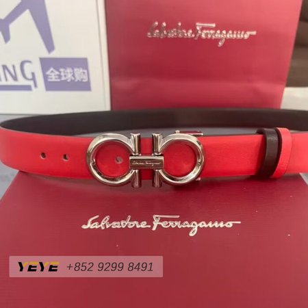 Ferragamo Double Gancini Reversible Leather Belt