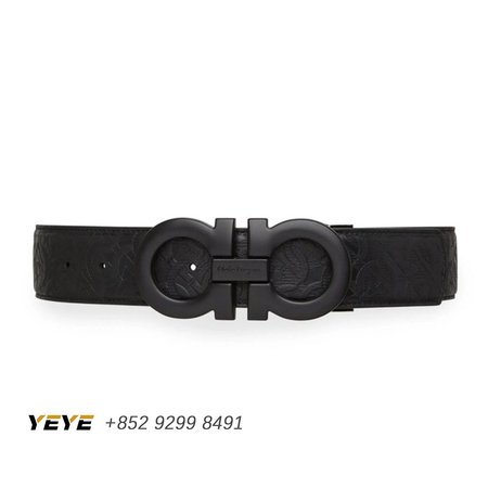 Ferragamo Men's Gancini Logo Leather Belt