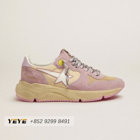 Pastel Pink Running Sole Sneakers With White Star