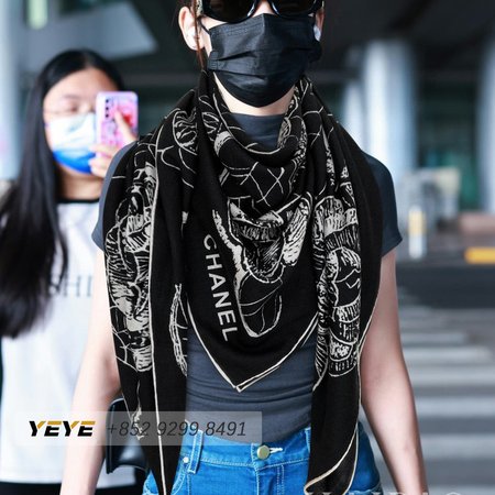 Chanel Double-sided Cashmere Printed Square Scarf