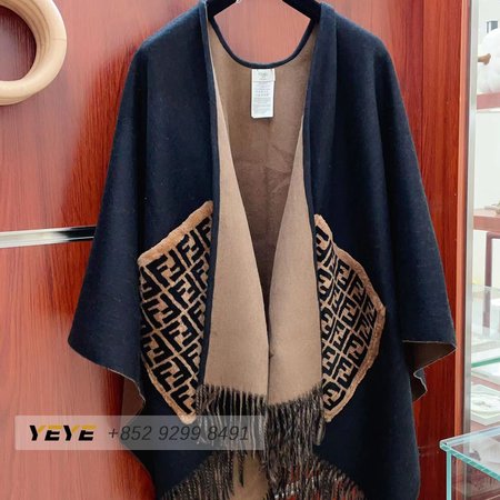 Fendi cloak Cashmere and Wool-blend Poncho Shawl
