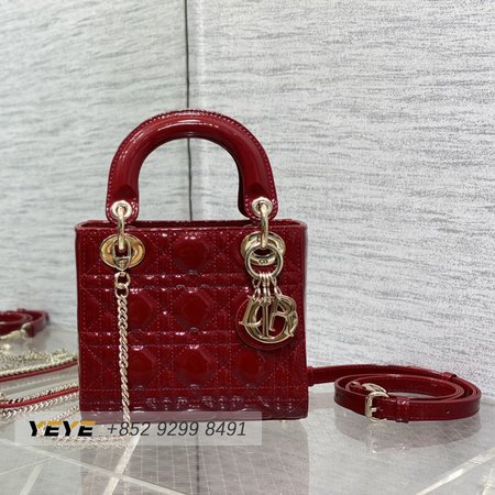 Dior Patent Cannage Lady Dior Red