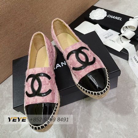 Chanel Espadrilles Cotton Tweed & Grosgrain Pink 35-40