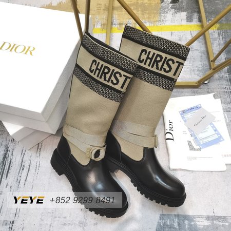 Dior D-Major Boot Taupe and Black Technical Fabric and Black Calfskin 35-41