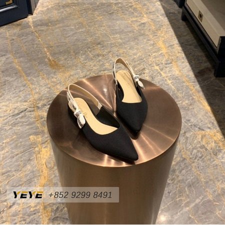Dior J'Adior Slingback Ballerina Flat Black Technical Fabric 35-40